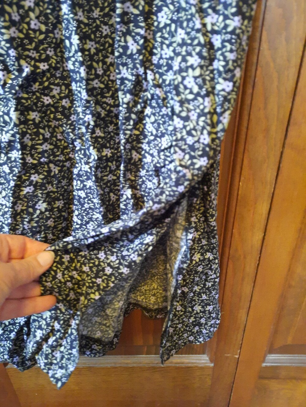 Vintage 90s Teddi Dresses Black Ditzy Floral Sleeveless Tank Maxi Dress Size 12 - Picture 6 of 11